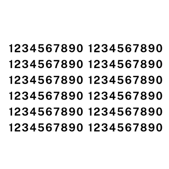 Aufkleber Zahlen / Ziffern / Nummern von 0 - 9 Set mit 120 Stück