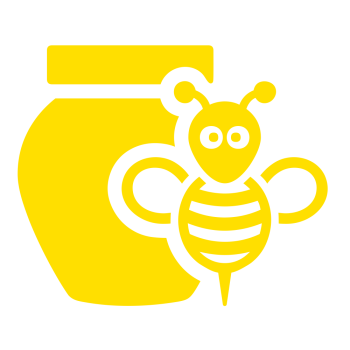Aufkleber Biene mit Honigtopf
